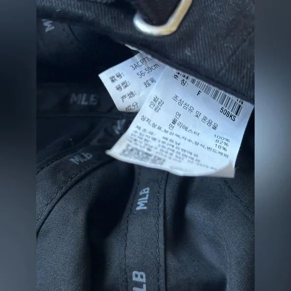 MLB Korea New York Yankees Black and White Logo Baseball Cap - Picture 3 of 3